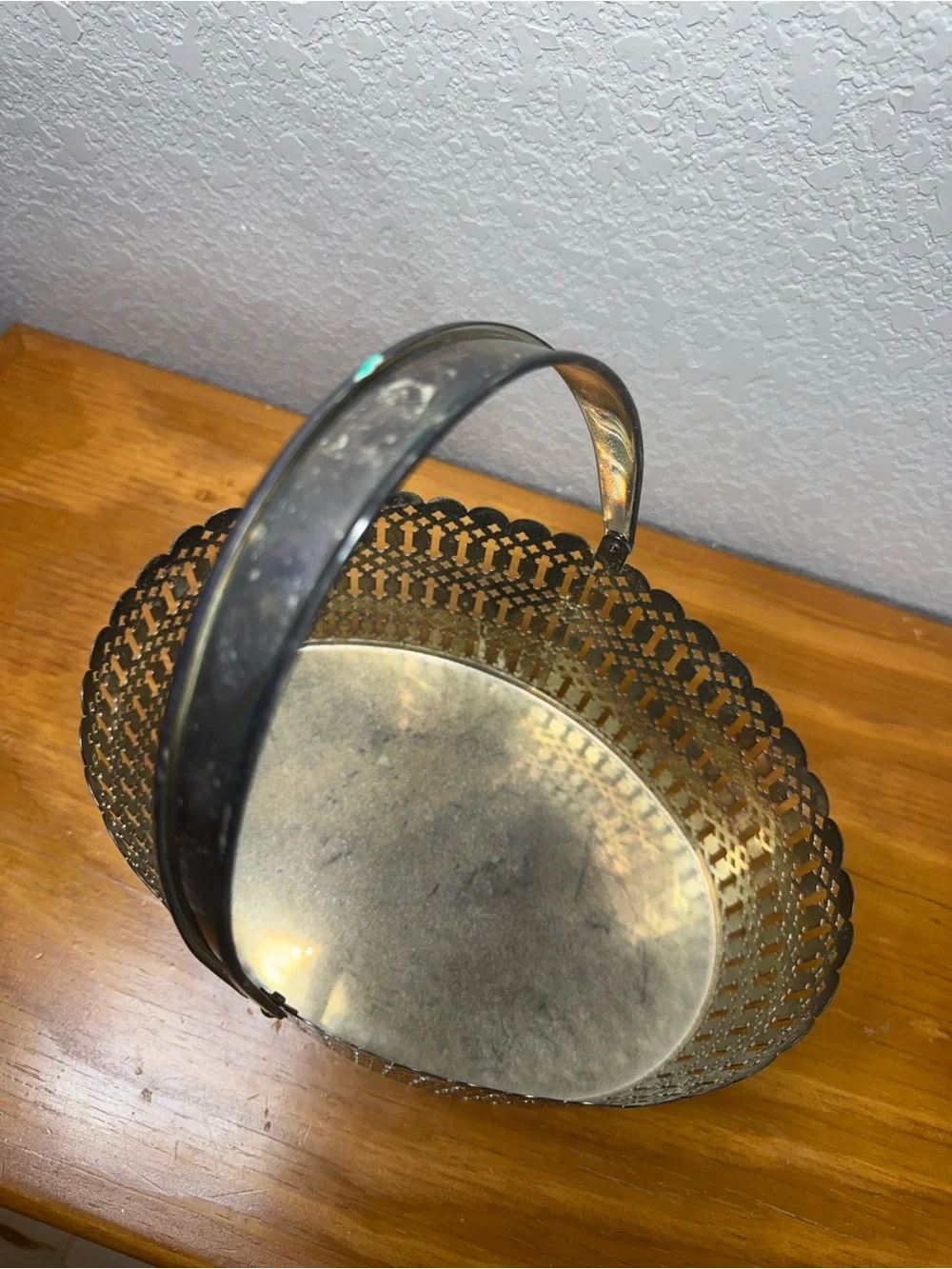 Silver Plated Decorative Basket with Handle
